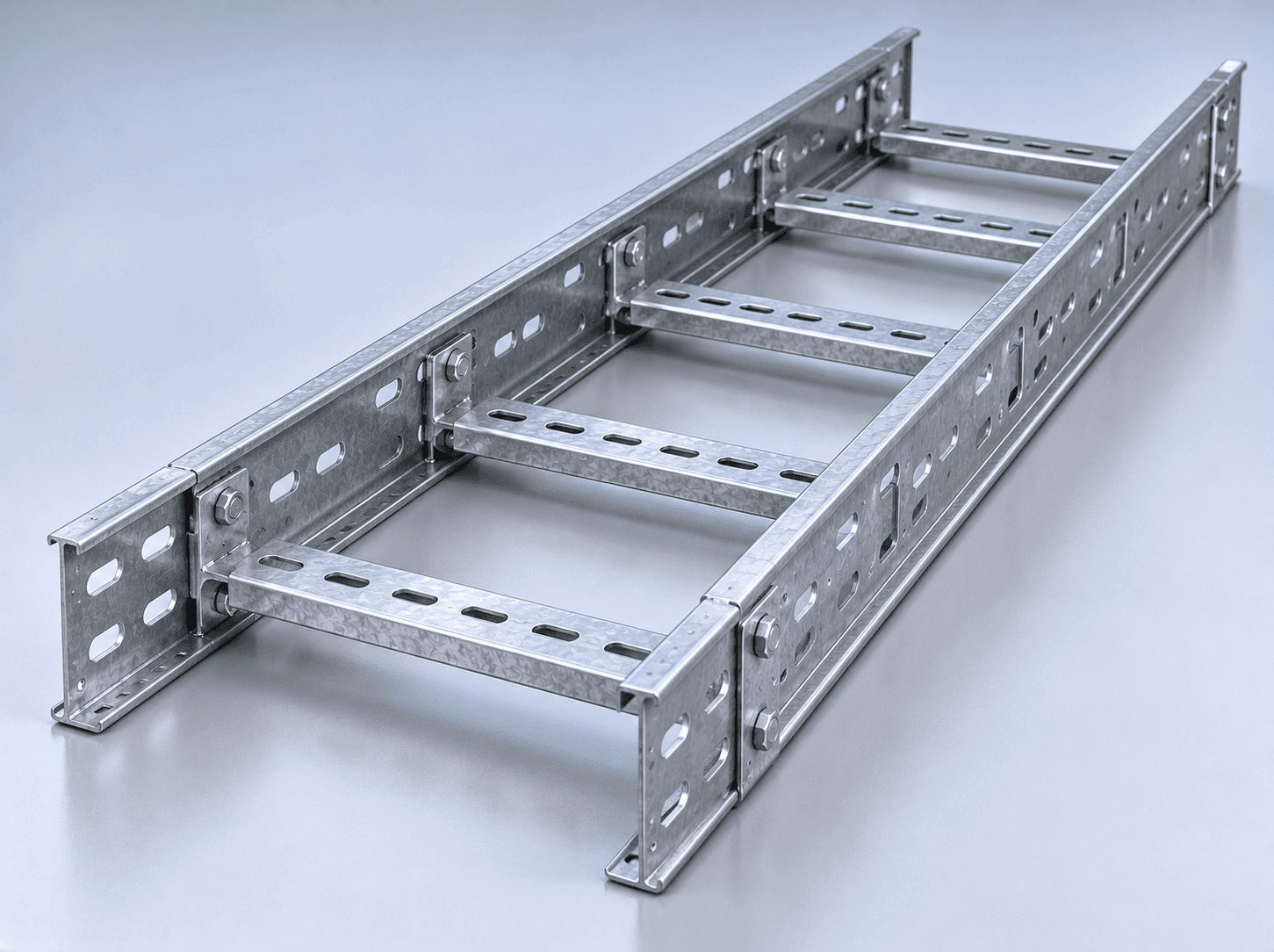 Heavy-duty hot-dip galvanized industrial cable ladder system