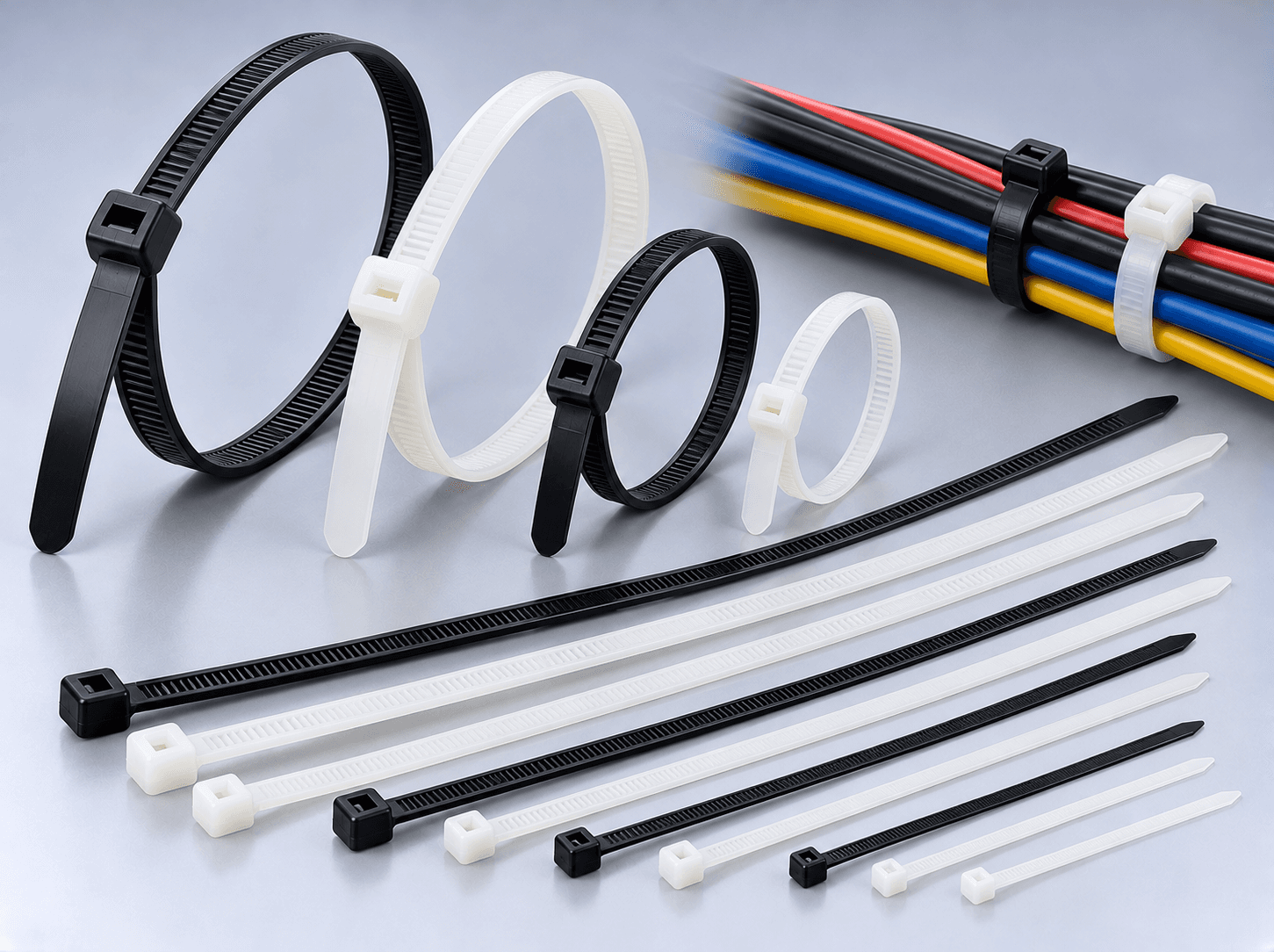 UV-resistant self-locking industrial nylon cable ties