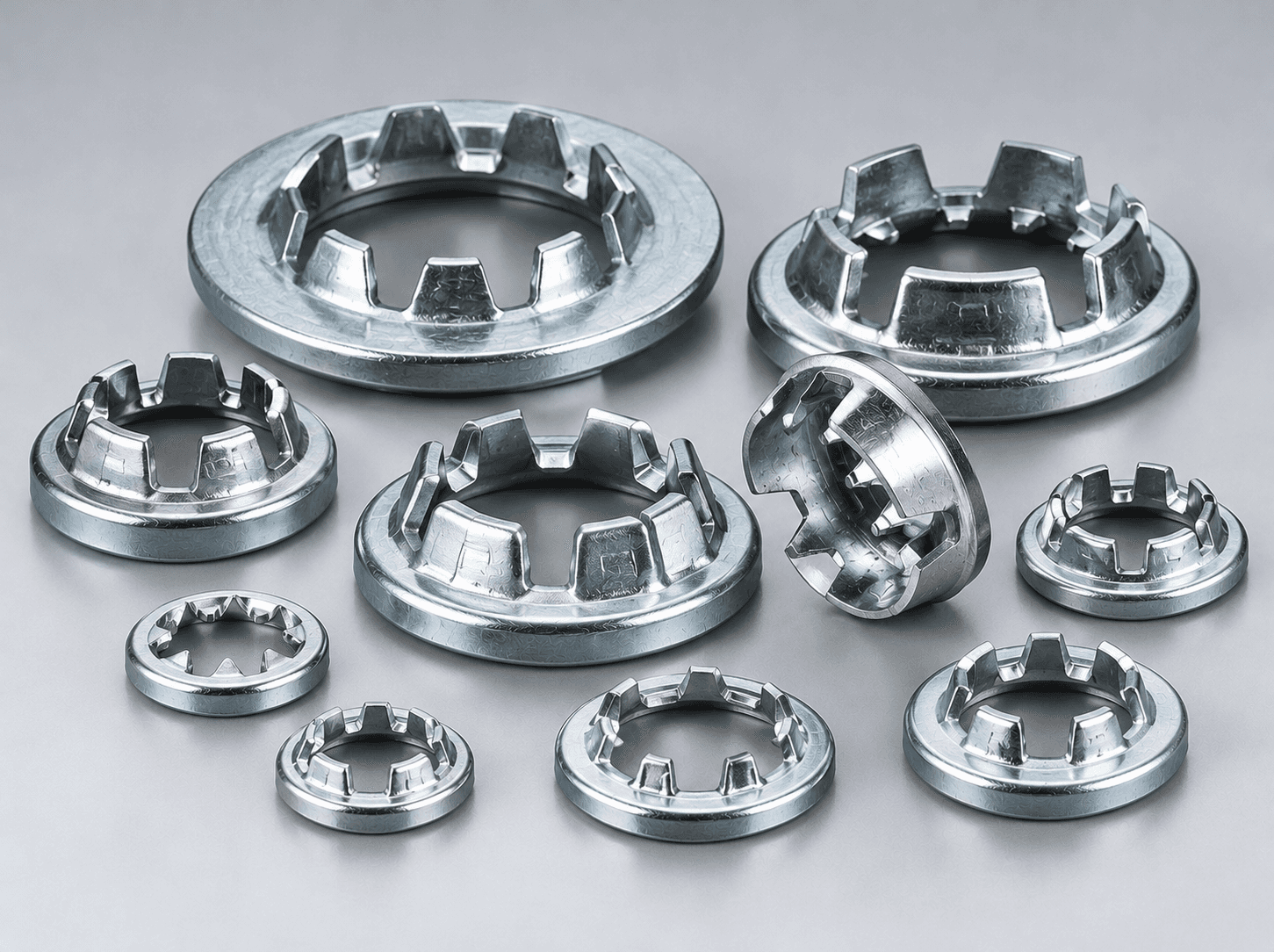Anti-vibration palnut and external star lock washers